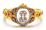 Rock Crystal, Ruby and Diamond Bangle, Late 19th Century | 白水晶 配 紅寶石 及 鑽石 手鐲, 19世紀末