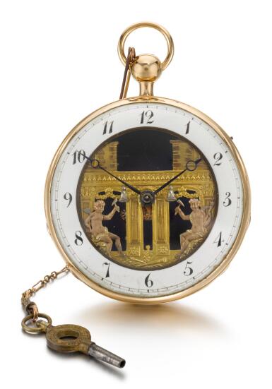 View full screen - View 1 of Lot 1108. SWISS | GOLD QUARTER REPEATING AUTOMATON WATCH CIRCA 1850.