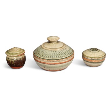 View full screen - View 1 of Lot 738. Three Lidded Pots.