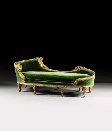 View full screen - View 1 of Lot 391. A late Louis XVI gilt wood 'veilleuse à la turque', circa 1780, stamped 'G. IACOB'.