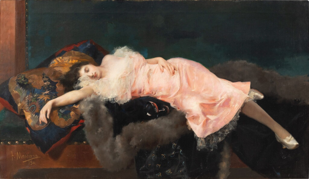 View full screen - View 1 of Lot 86. A Woman Lying on a Couch | Femme alanguie.