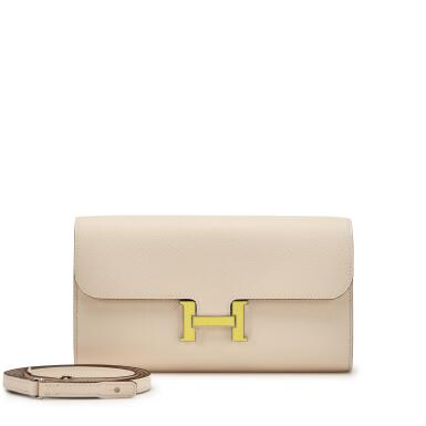 View full screen - View 1 of Lot 169. Nata Epsom Constance To Go Wallet Lime Enamel and Palladium Hardware, 2023.