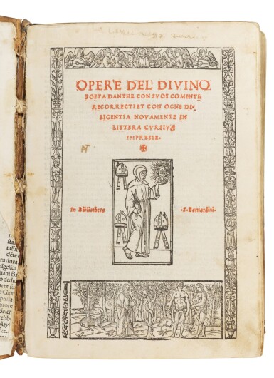 View full screen - View 1 of Lot 86. Dante, Opere, Venice, Stagnino, 1520, later calf.