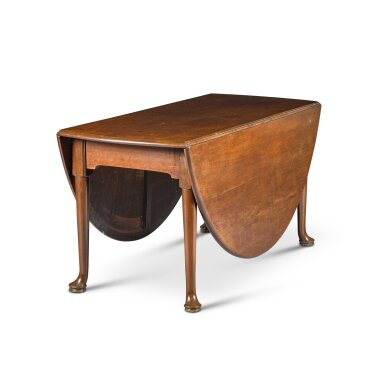 View full screen - View 1 of Lot 47. An early George III oval mahogany drop-leaf table, circa 1760.