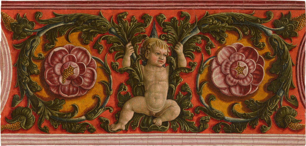View full screen - View 1 of Lot 7. A putto among acanthus garlands.