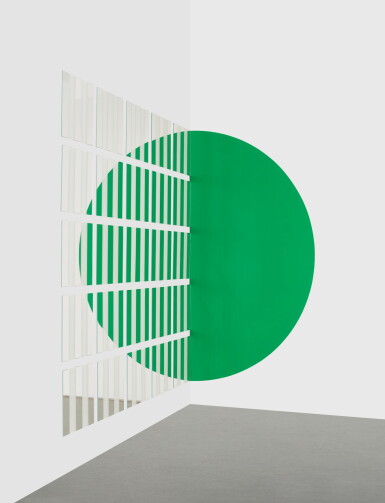 View full screen - View 1 of Lot 250. 1/2 Cercle doublé mais rayé - Vert.