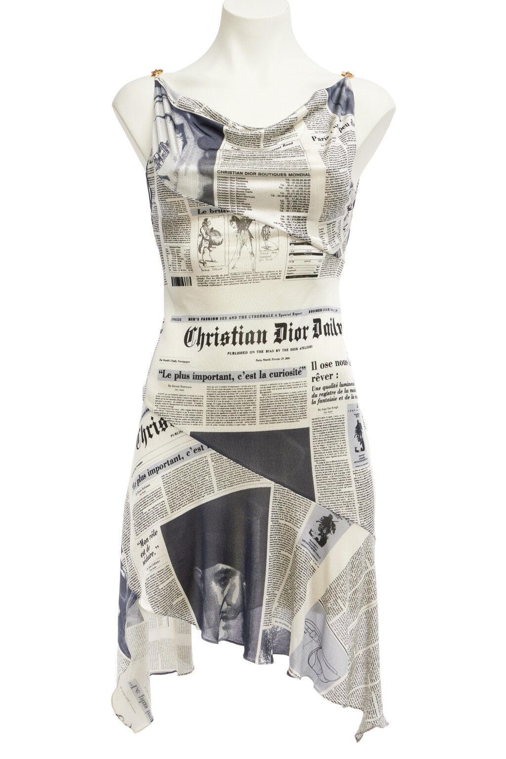 View full screen - View 1 of Lot 13. By John Galliano Newspaper Print Slip Dress, 'Fly Girl' Collection, Autumn-Winter 2000.