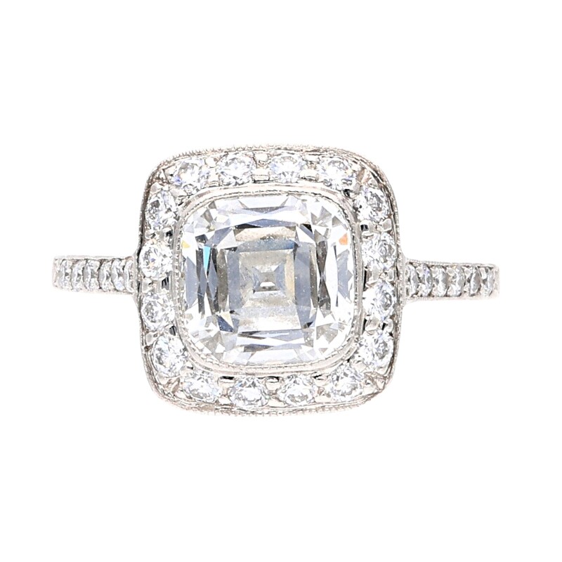 Tiffany Vintage Platinum And Ct Cushion Cut Diamond