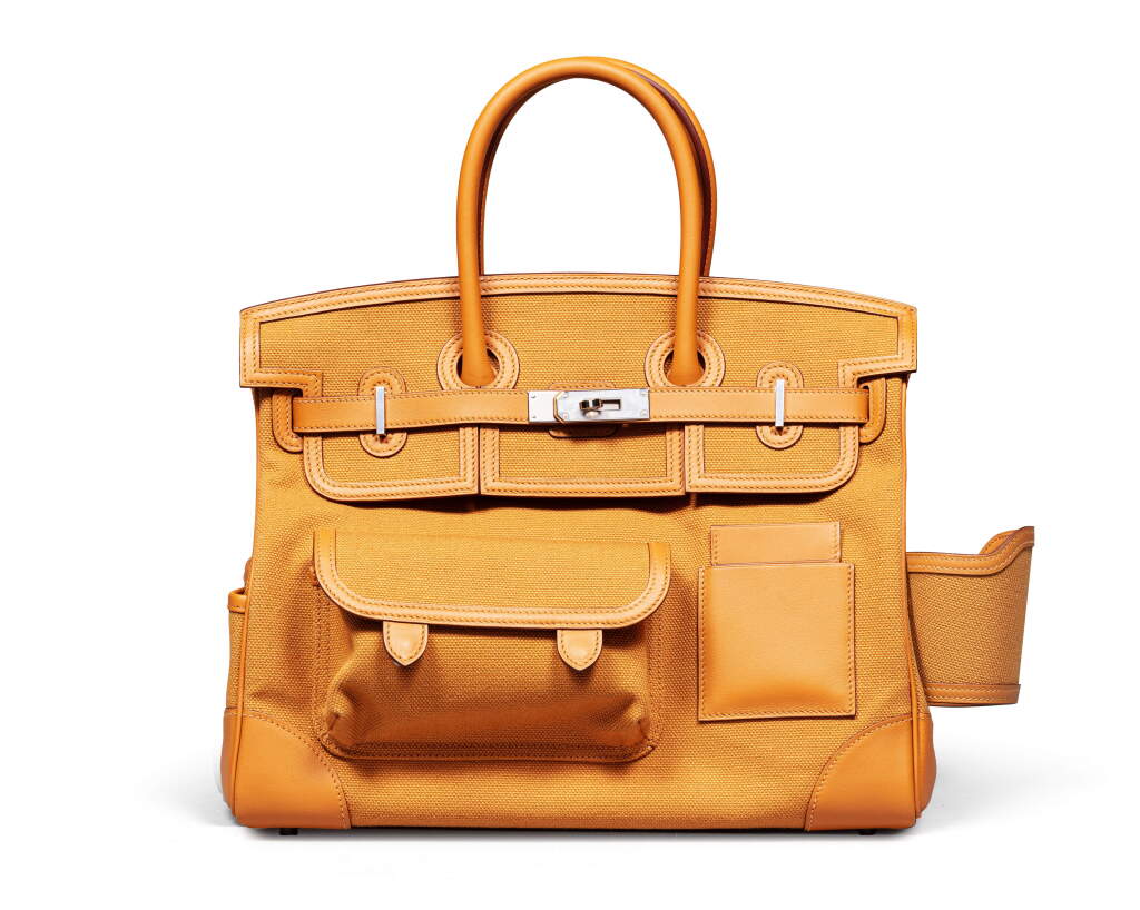 View full screen - View 1 of Lot 54. Sesame Swift and Canvas Birkin Cargo 35 Palladium Hardware, 2020.