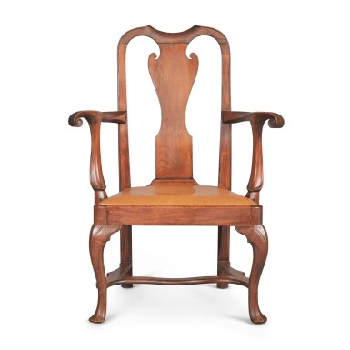 View full screen - View 1 of Lot 161. Very Fine and Rare Queen Anne Walnut Open Armchair, Philadelphia, Pennsylvania, Circa 1760.