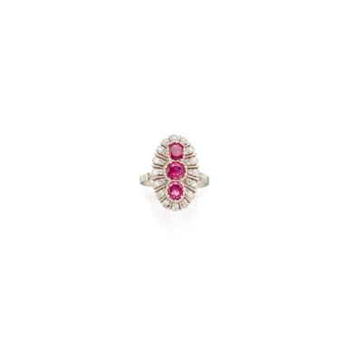 View full screen - View 1 of Lot 116. RUBY AND DIAMOND RING, BUCCELLATI.