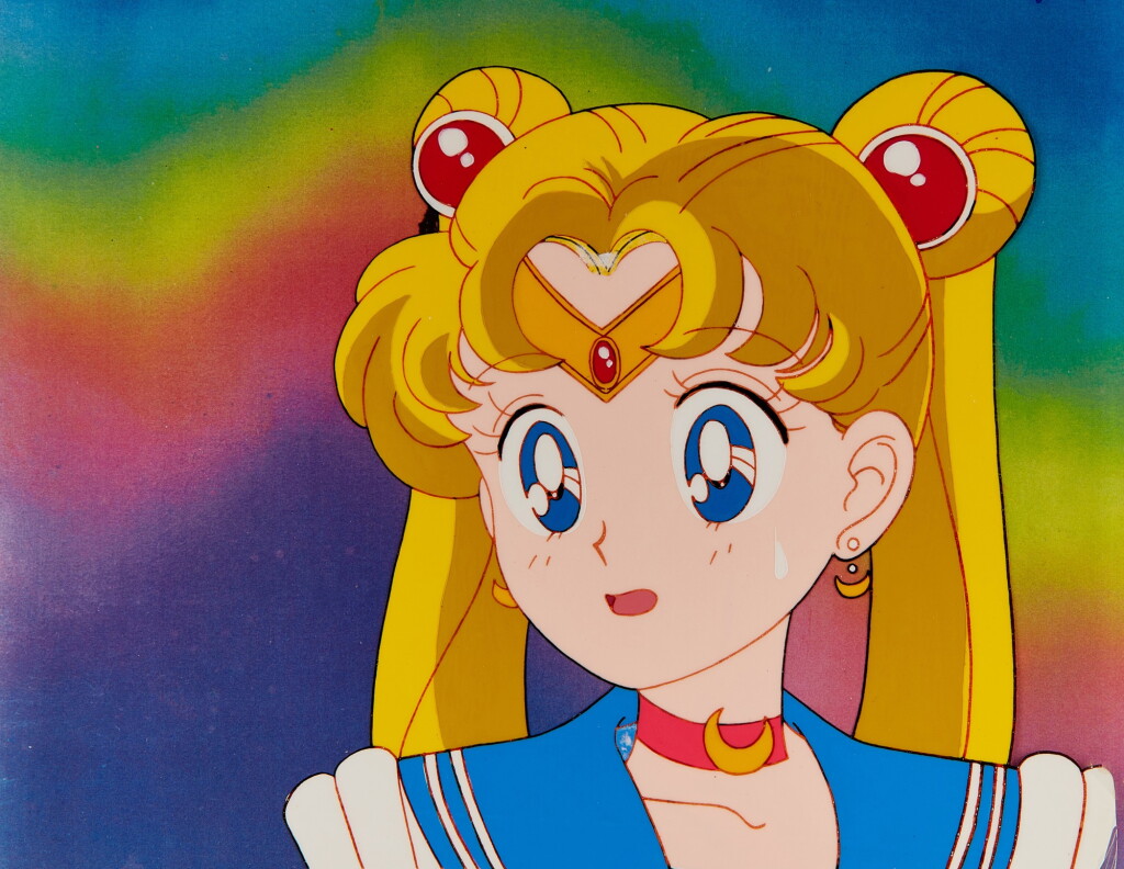 全螢幕檢視 - 查看60Sailor Moon Animation Cel with Douga and Printed Background | 月亮水手賽璐璐,附線稿及印刷背景的1