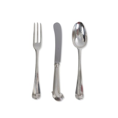 View full screen - View 1 of Lot 132. An Assembled Irish Silver Old English Pattern Flatware Service, Dublin, 1735 and Circa .