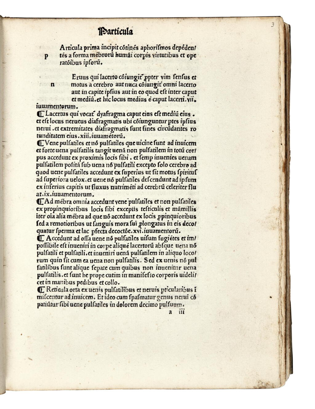 View full screen - View 1 of Lot 197. Maimonides, Aphorismi secundum doctrinam Galeni, Bologna, 1489, later vellum.