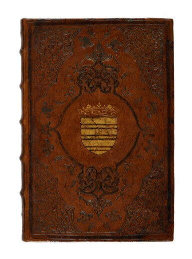 View full screen - View 1 of Lot 126. Fiaschi, Trattato dell'imbrigliare, maneggiare, et ferrare cavalli, Bologna, 1556, French calf for a member of the Gouffier family.