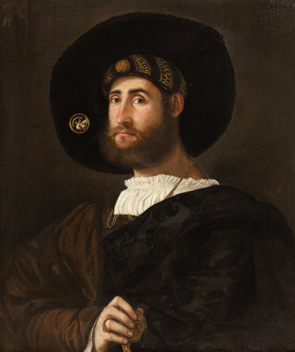 View full screen - View 1 of Lot 105. Portrait of a Bearded Man with a Sword | Portrait d'un homme barbu à l'épée.