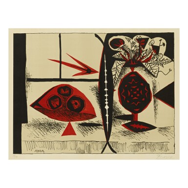 View full screen - View 1 of Lot 159. PABLO PICASSO | COMPOSITION AU VASE DE FLEURS (B. 426; M. 74).