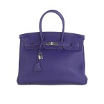HERMÈS | ULTRAVIOLET BIRKIN 35 IN TAURILLON CLEMENCE LEATHER WITH PALLADIUM HARDWARE, 2010