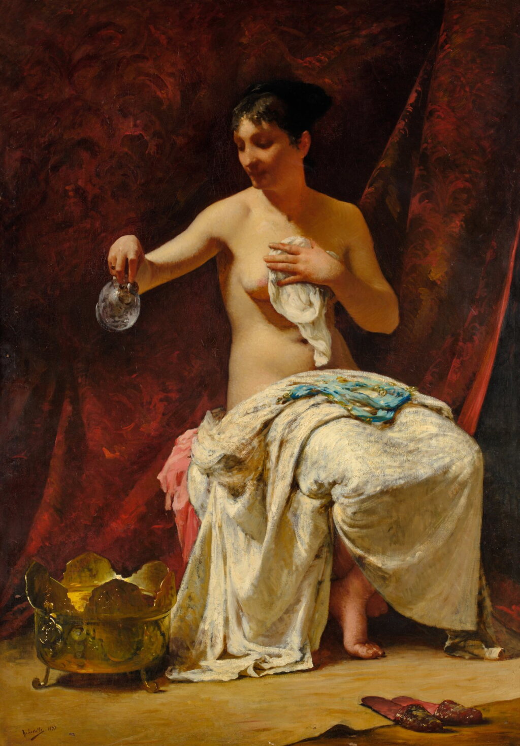 View full screen - View 1 of Lot 215. Woman at Her Toilette.