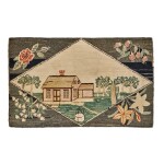 An American 'Homestead' Pictorial Hooked Area Rug, Circa 1920