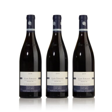 View full screen - View 1 of Lot 433. Clos Vougeot, Le Grand Maupertui 2018 and 2019 by Anne Gros (3 BT).