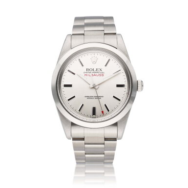 View full screen - View 1 of Lot 18. Reference 1019 Milgauss | A stainless steel automatic antimagnetic wristwatch with bracelet, Circa 1968.