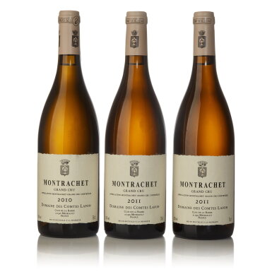 View full screen - View 1 of Lot 420. Montrachet 2010 and 2011 from Domaine des Comtes Lafon (3 BT).