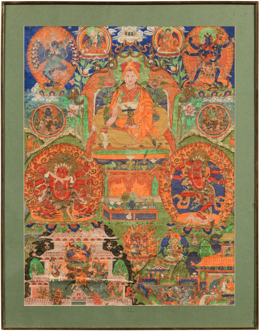View full screen - View 1 of Lot 35. A thangka depicting a Sakya lama, Tibet, Ngor monastery, 19th century | 俄爾寺 十九世紀 藏傳薩迦派喇嘛唐卡 設色布本.