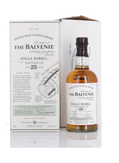View full screen - View 1 of Lot 117. The Balvenie 25 Year Old Single Barrel 47.8 abv 1989 (3 BT 75cl).