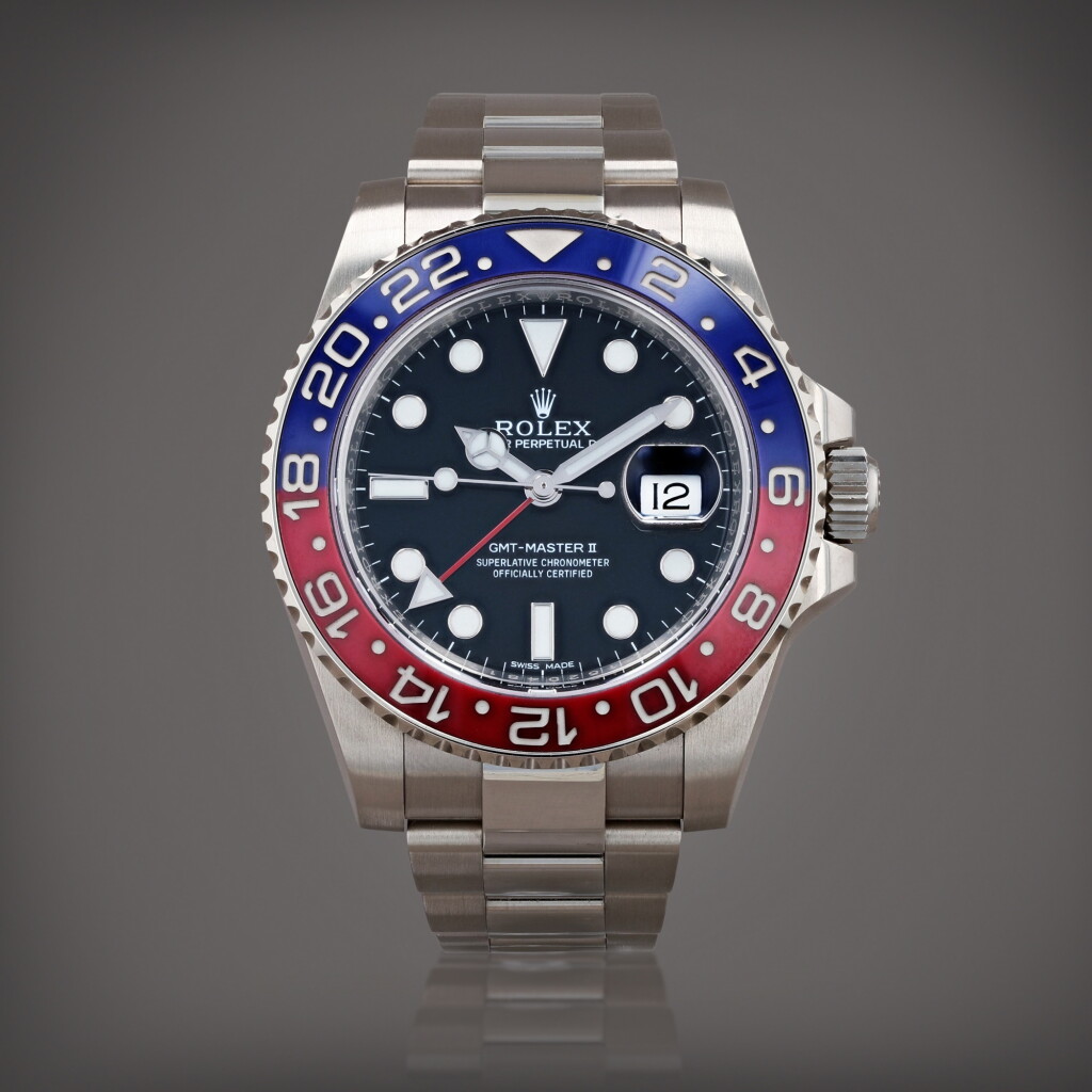 View full screen - View 1 of Lot 391. GMT-Master II 'Pepsi', reference 116719BLRO Montre bracelet à double fuseau horaire en or blanc avec date | A white gold dual time zone wristwatch with date and bracelet Vers 2014 | Circa 2014.