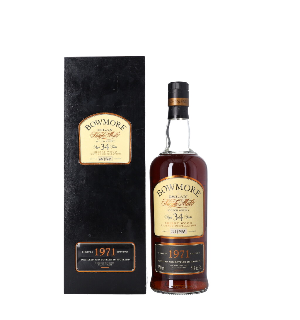 View full screen - View 1 of Lot 5358. Bowmore 34 Year Old Sherry Wood 51.0 abv 1971 (1 BT75).