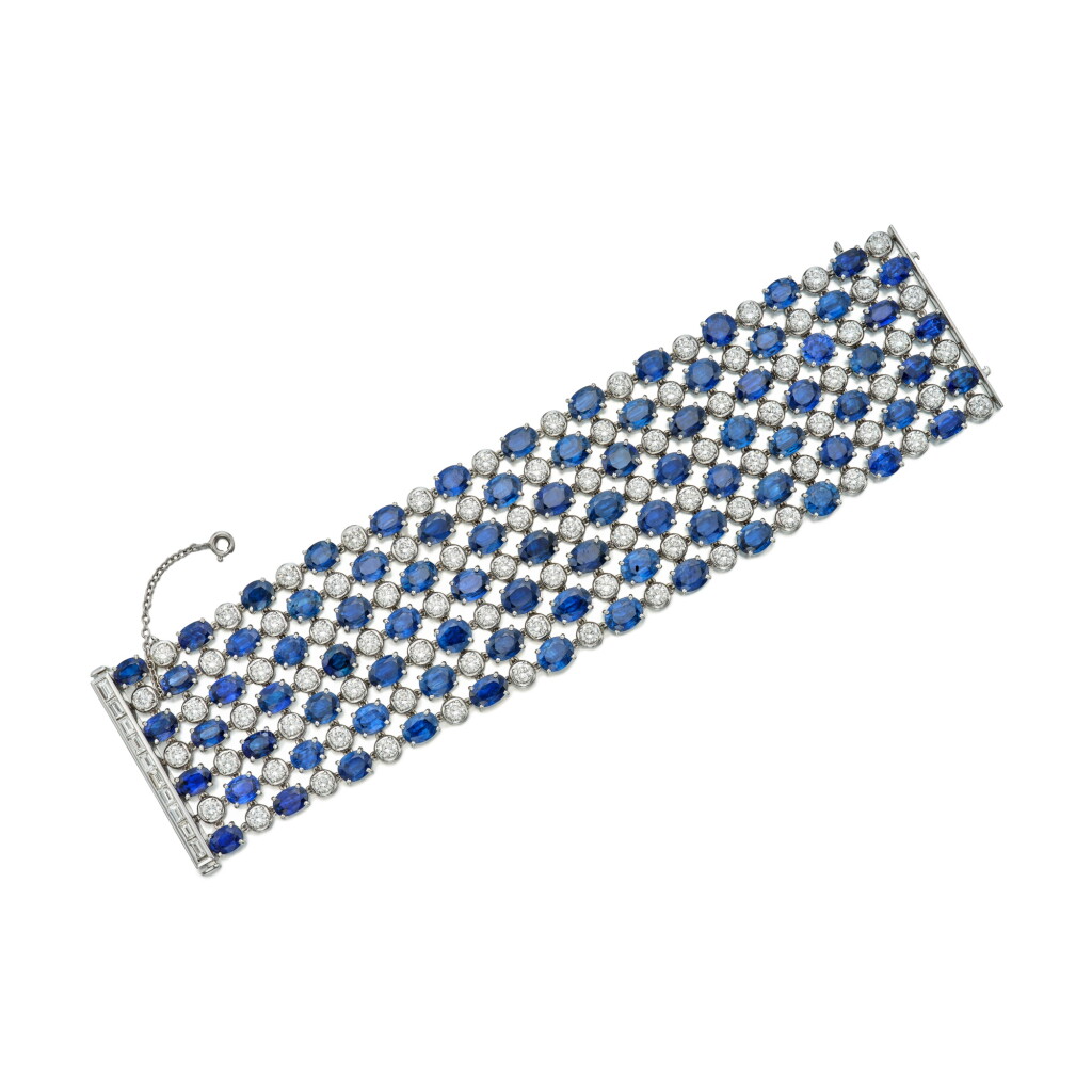 View full screen - View 1 of Lot 363. Sapphire and Diamond Bracelet.