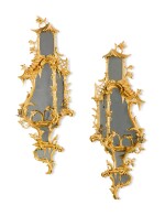 A pair of George III carved giltwood girandoles, circa 1760