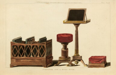 View full screen - View 1 of Lot 109. A collection of forty-six plates of Regency and Empire furniture from Ackermann's Repository, first quarter 19th century.
