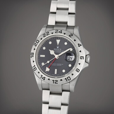 View full screen - View 1 of Lot 148. Reference 16570 Explorer II | A stainless steel automatic dual time wristwatch with date and bracelet, Circa 2006.