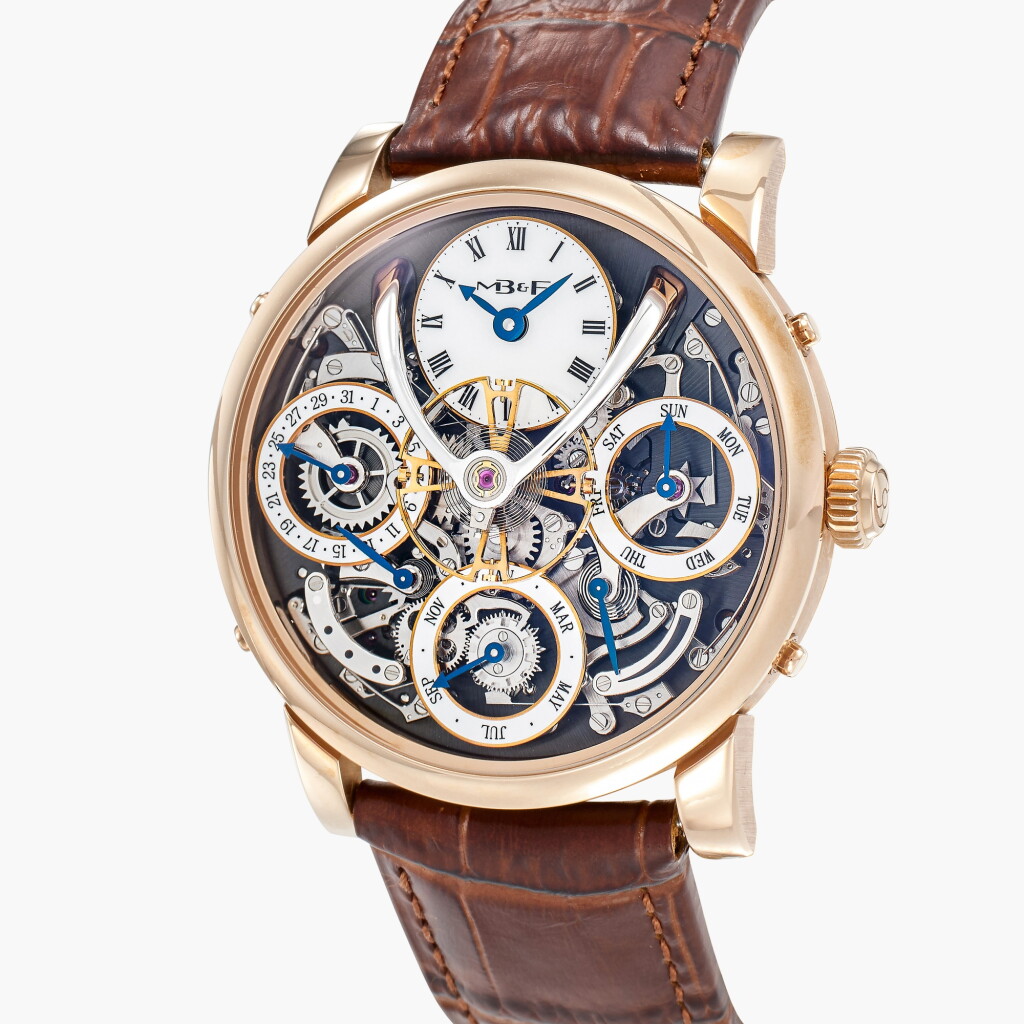 View full screen - View 1 of Lot 33. Legacy Machine Perpetual, Reference LM03RLW | A limited edition pink gold semi-skeletonised perpetual calendar wristwatch with power reserve and leap year indication | Circa 2016.
