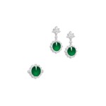 JADEITE AND DIAMOND DEMI PARURE | 天然翡翠 配 鑽石 戒指及耳墜套裝