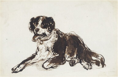 View full screen - View 1 of Lot 196. A collection of four studies of dogs.