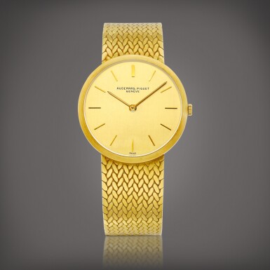 View full screen - View 1 of Lot 837. Reference BA5237/199 | A yellow gold bracelet watch, Circa 1976 | 愛彼 | 型號BA5237/199 | 黃金鏈帶腕錶,約1976年製.