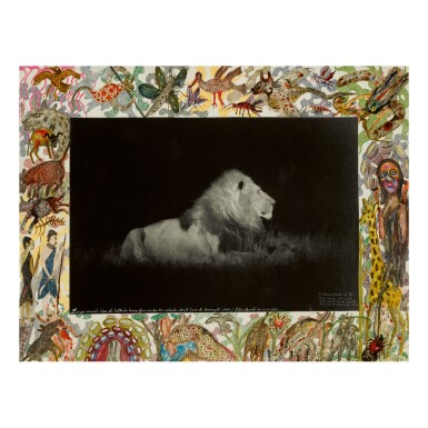 View full screen - View 1 of Lot 87. PETER BEARD | 'LARGE-MANED LION AT COTTAR'S CAMP'.