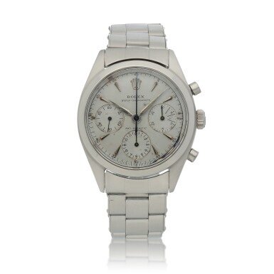 View full screen - View 1 of Lot 638. 'Pre-Daytona', Ref. 6234 Stainless steel chronograph wristwatch with bracelet Circa 1961.