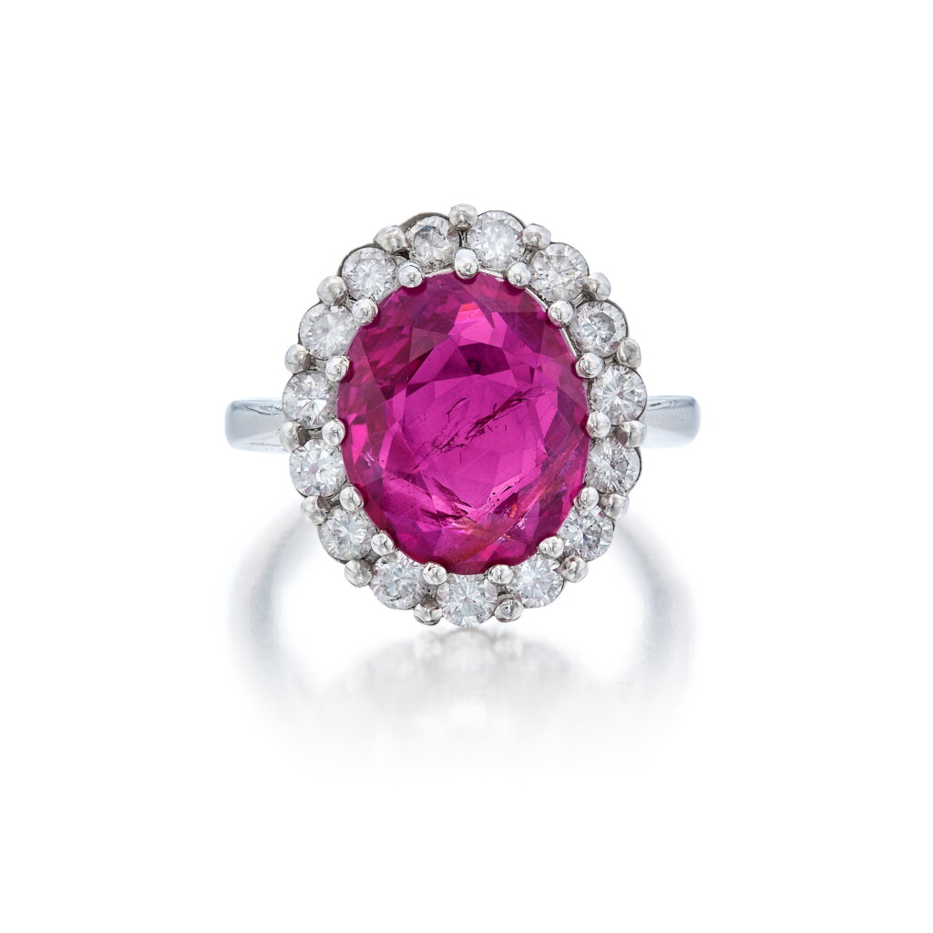 View full screen - View 1 of Lot 210. Ruby and Diamond Ring.