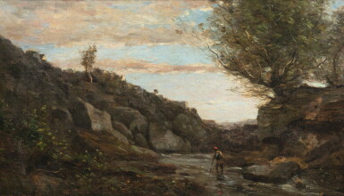 View full screen - View 1 of Lot 13. JEAN-BAPTISTE-CAMILLE COROT | UN TORRENT DES ABRUZZES.