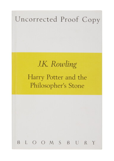 View full screen - View 1 of Lot 1089. Rowling, J.K. | Harry Potter and the Philosopher's Stone, the uncorrected proof, with the author's signature.