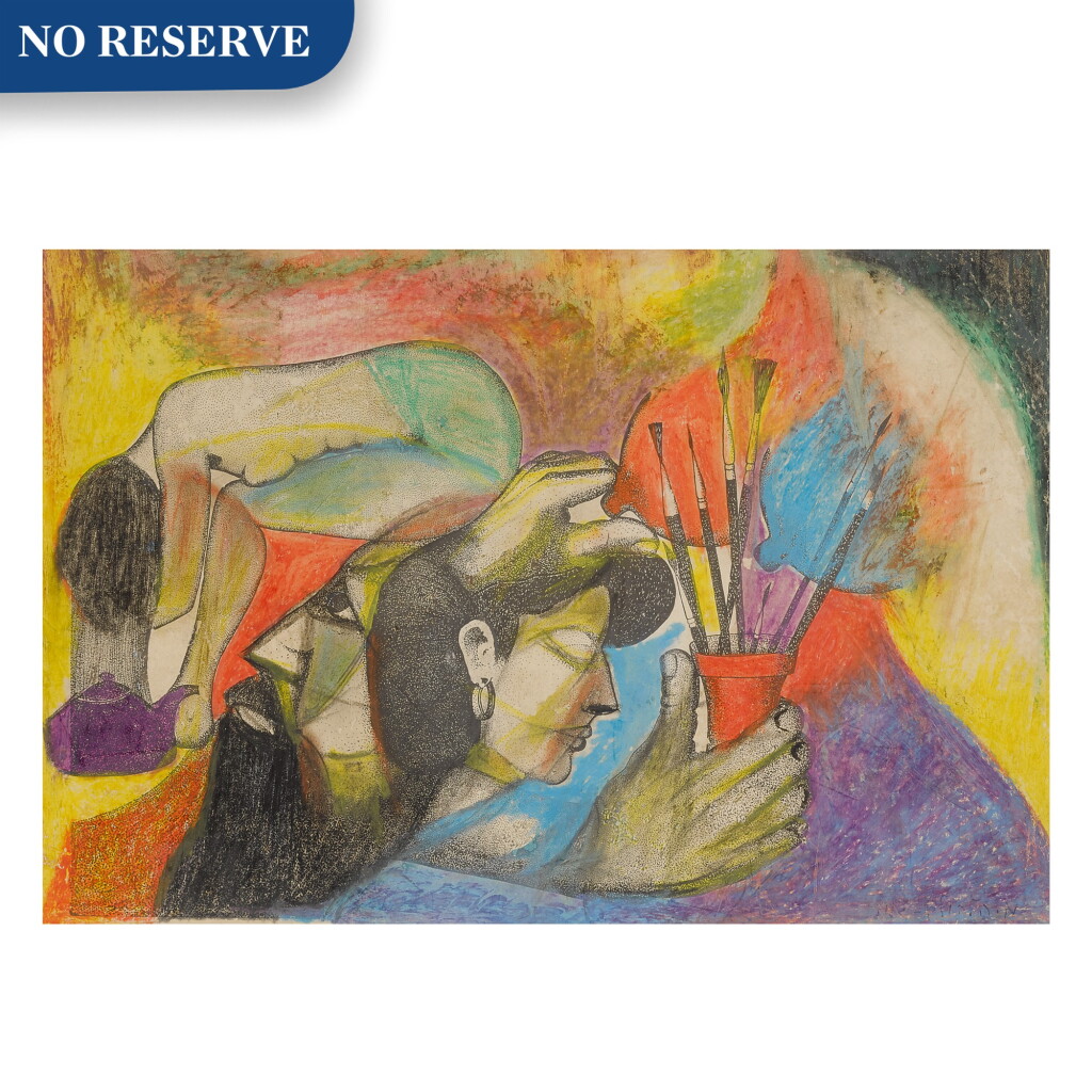 View full screen - View 1 of Lot 87. Two Figures and Paint Brushes.