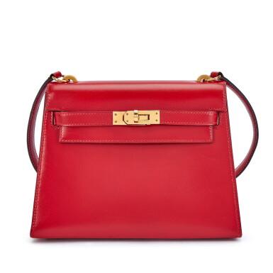 View full screen - View 1 of Lot 6179. Vintage Rouge Vif Box Mini Kelly I 20 Gold Hardware.