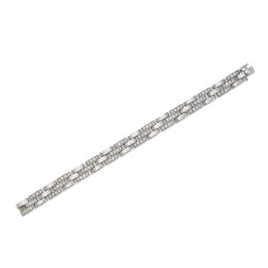 View full screen - View 1 of Lot 285. White Gold and Diamond 'Maillon' Bracelet, France.