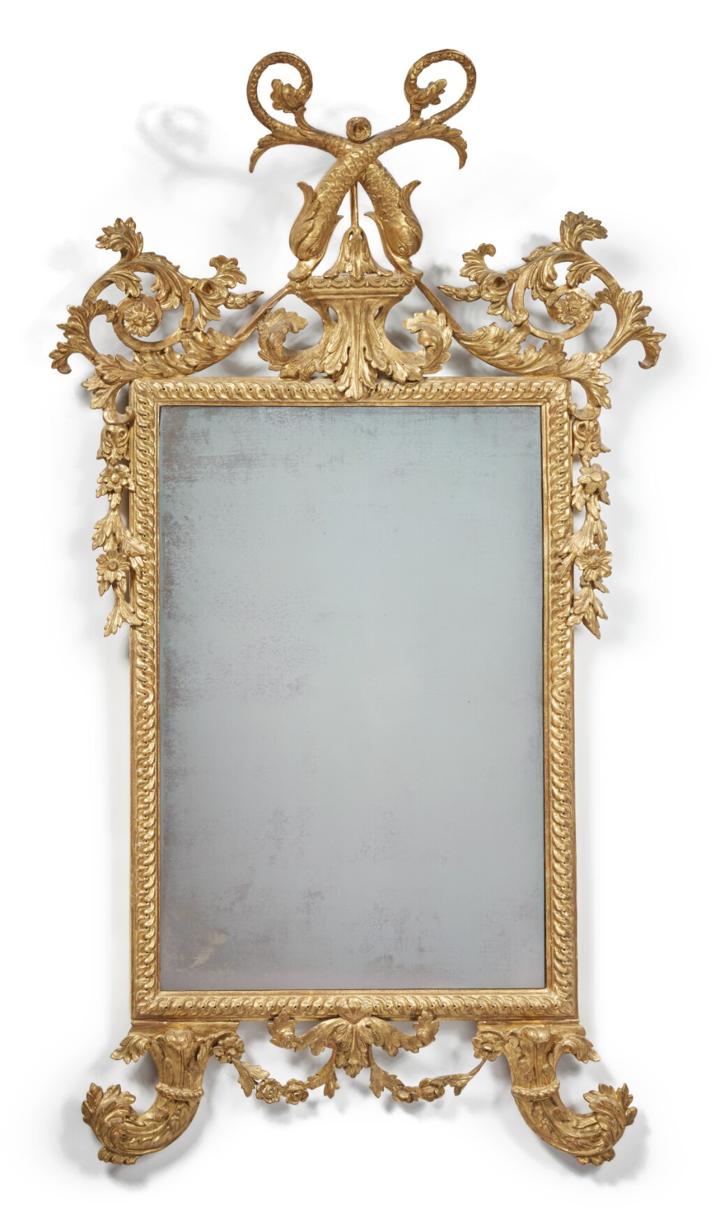 View full screen - View 1 of Lot 361. A TUSCAN NEOCLASSICAL GILTWOOD MIRROR, LATE 18TH CENTURY.