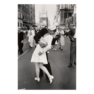 View full screen - View 1 of Lot 76. ALFRED EISENSTAEDT | V-J DAY. TIMES SQUARE, NEW YORK CITY.