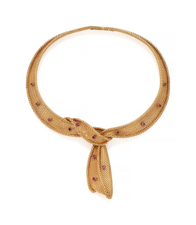 View full screen - View 1 of Lot 43. RUBY NECKLACE (COLLANA CON RUBINI) | MELLERIO, 1950S.